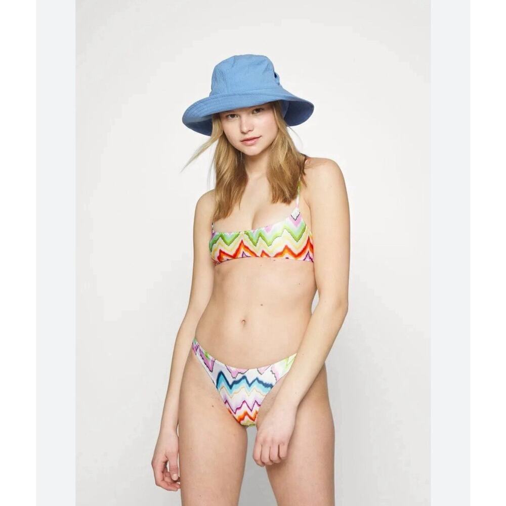 Missoni Bandeau Bikini Two Piece Bikini Set 44 L 8 Bathing Suit Swim NWT chevron - Picture 2 of 14